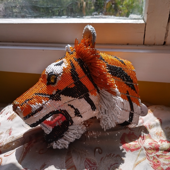 Beaded & Handcrafted Tiger Head - Picture 3 of 8